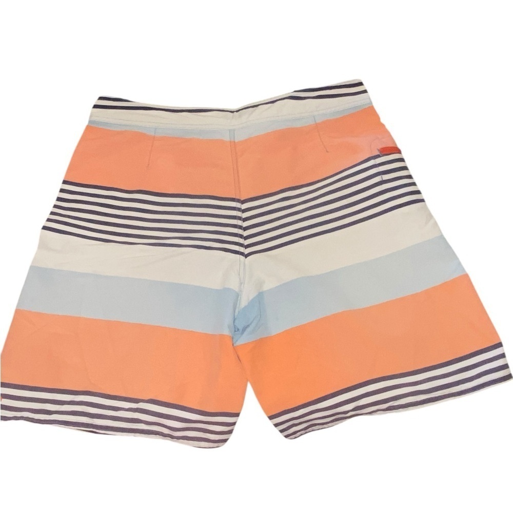 Patagonia Orange Blue Striped Board Shorts Swim Trunks Bathing suit Vacation - Picture 11 of 15